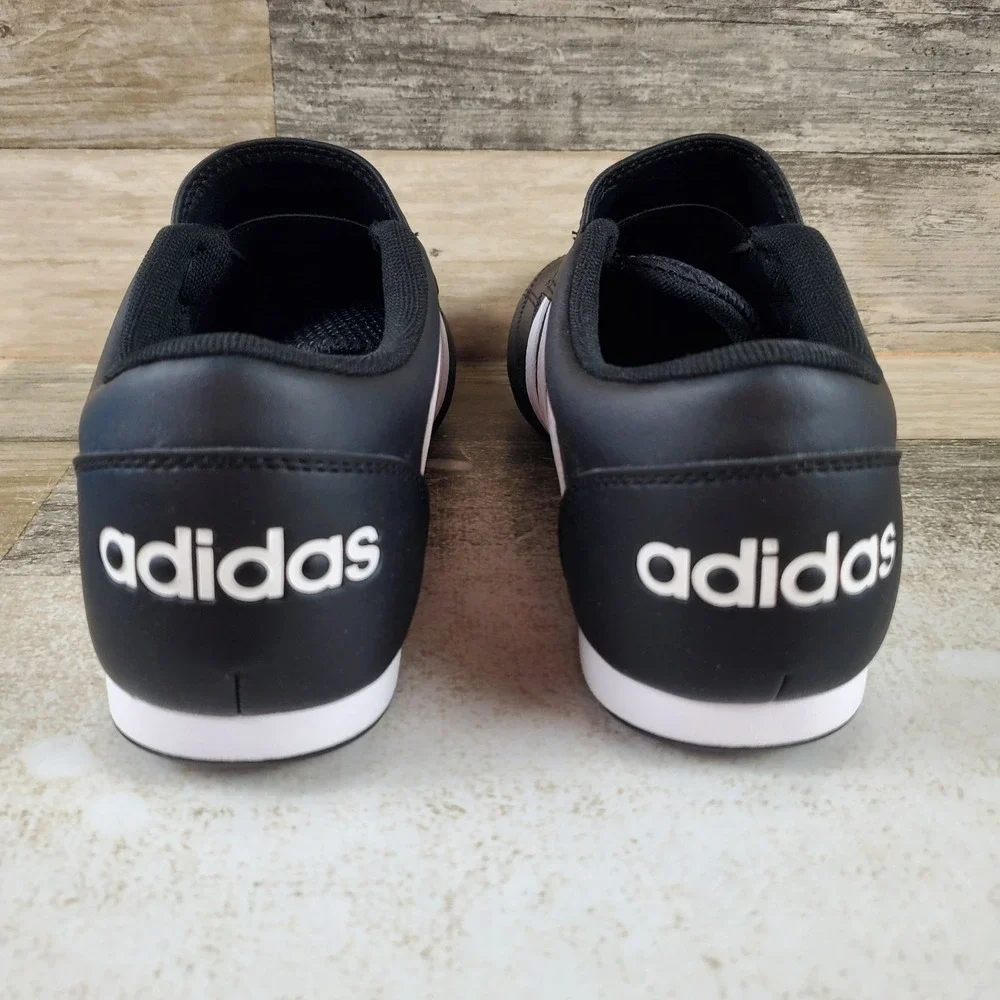 Adidas Tekwen Womens Shoes Sz 7 Black White Round Toe Casual Slip On Sneakers